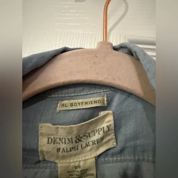 Ralph Lauren chambray boyfriend Denim and Supply Button Down Shirt Size S - Picture 2 of 3